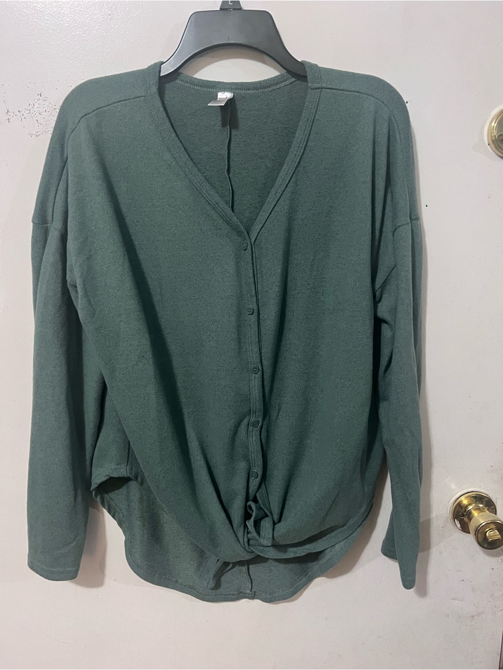 just be Sage Green Long Sleeve Knit Top